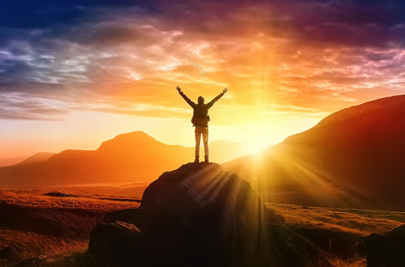 女性徒步旅行者正在攀登悬崖背景图,高清,摄影图,摄影图片,图片大全,摄影图免费下载